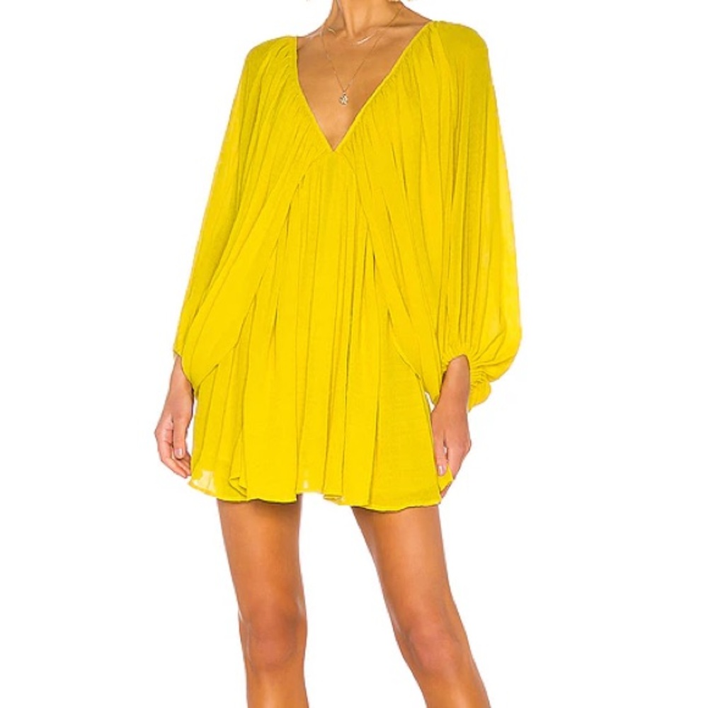 Tularosa Yellow V-Neck Dress